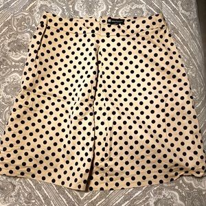 Cream and black polka dot skirt